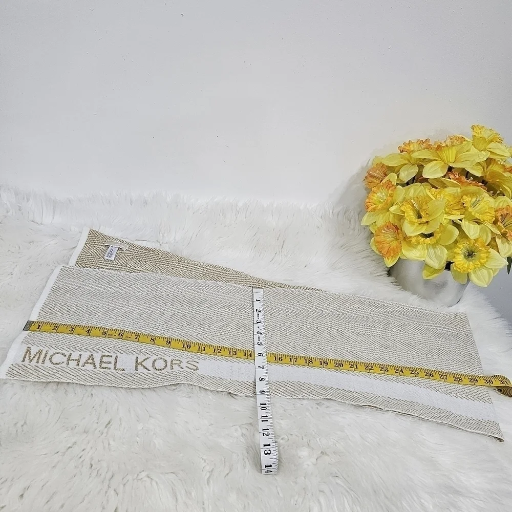 Michael Kors cream and gold scarf